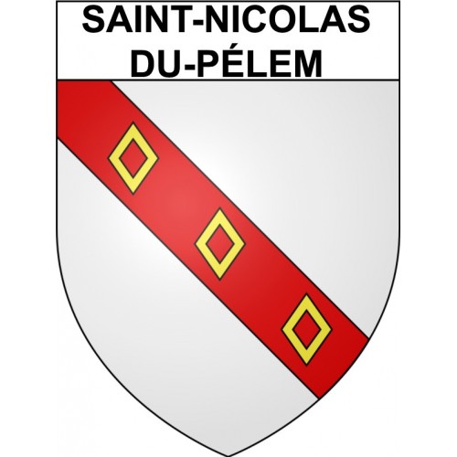 Pegatinas escudo de armas de Saint-Nicolas-du-Pélem adhesivo de la etiqueta engomada