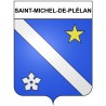Pegatinas escudo de armas de Saint-Michel-de-Plélan adhesivo de la etiqueta engomada