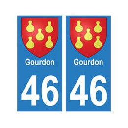 46 Gourdon blason autocollant plaque stickers ville