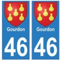 46 Gourdon blason autocollant plaque stickers ville