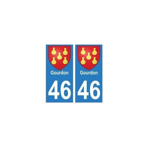 46 Gourdon blason autocollant plaque stickers ville