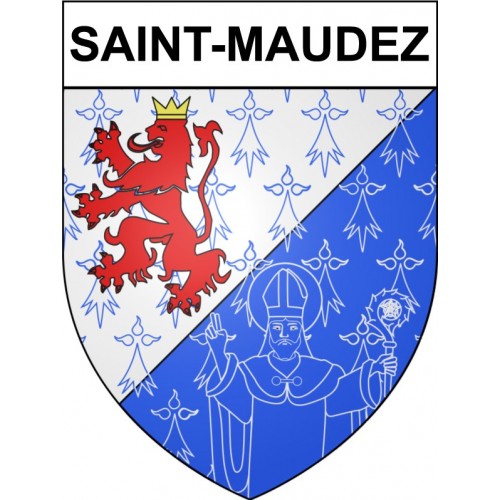 Pegatinas escudo de armas de Saint-Maudez adhesivo de la etiqueta engomada