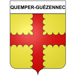 Pegatinas escudo de armas de Quemper-Guézennec adhesivo de la etiqueta engomada