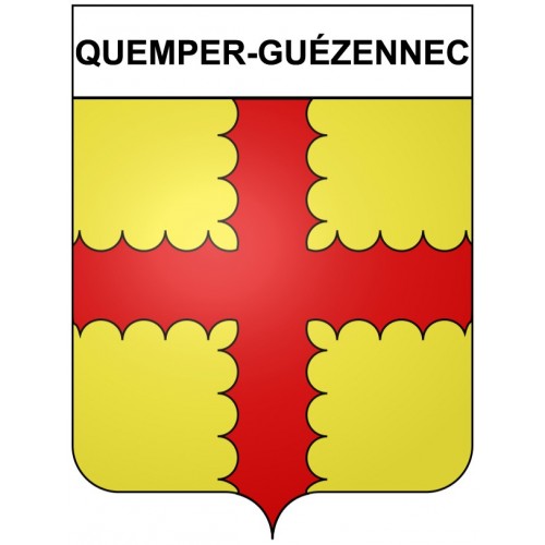 Pegatinas escudo de armas de Quemper-Guézennec adhesivo de la etiqueta engomada