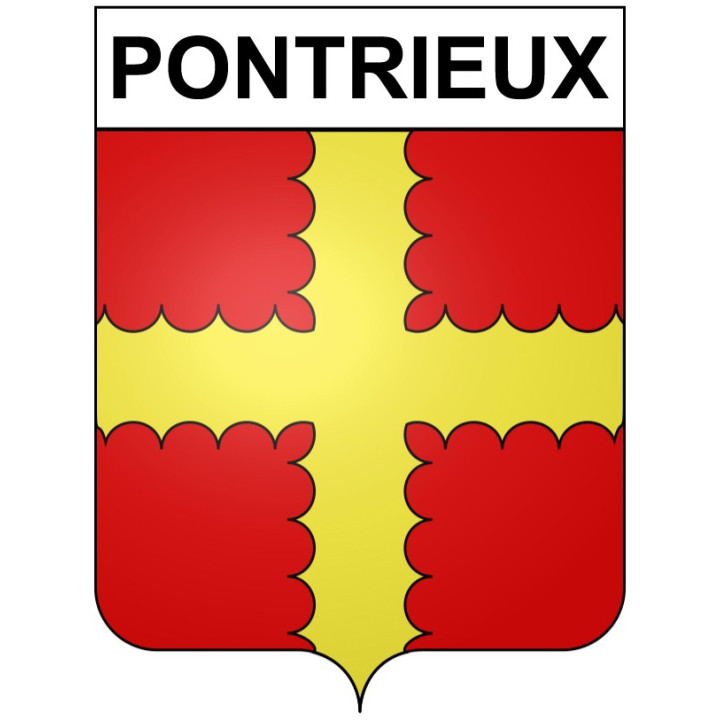 Pegatinas escudo de armas de Pontrieux adhesivo de la etiqueta engomada