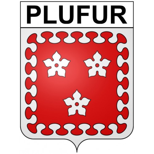 Pegatinas escudo de armas de Plufur adhesivo de la etiqueta engomada