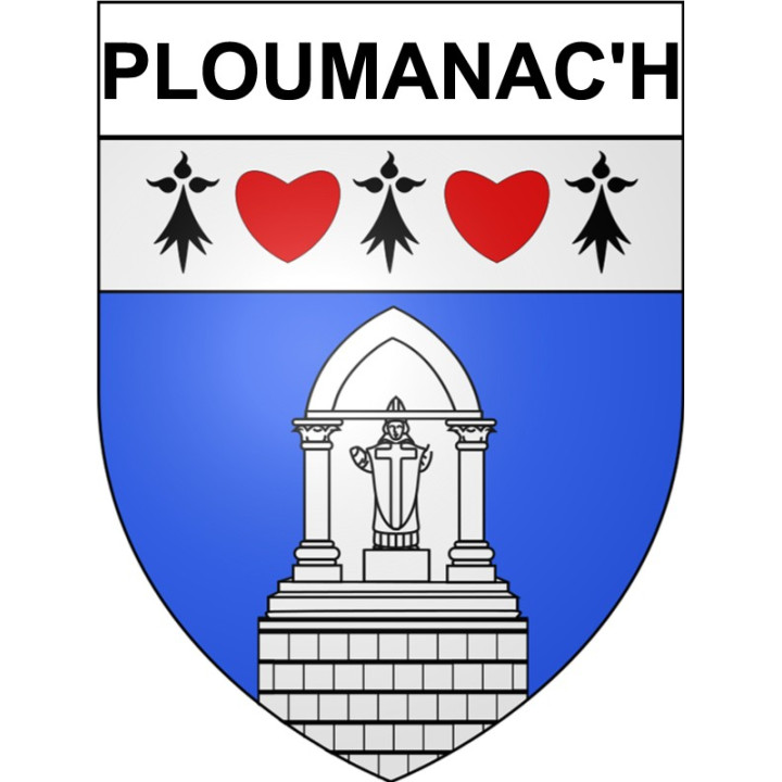 Pegatinas escudo de armas de Ploumanac'h adhesivo de la etiqueta engomada