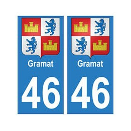 46 Gramat blason autocollant plaque stickers ville