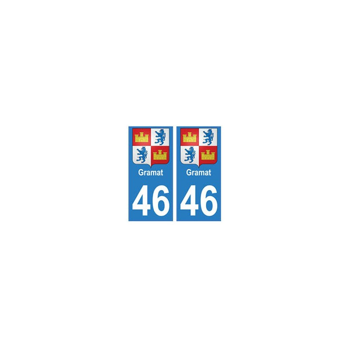 46 Gramat blason autocollant plaque stickers ville