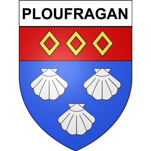 Pegatinas escudo de armas de Ploufragan adhesivo de la etiqueta engomada