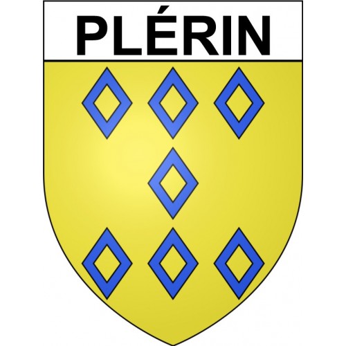 Pegatinas escudo de armas de Plérin adhesivo de la etiqueta engomada