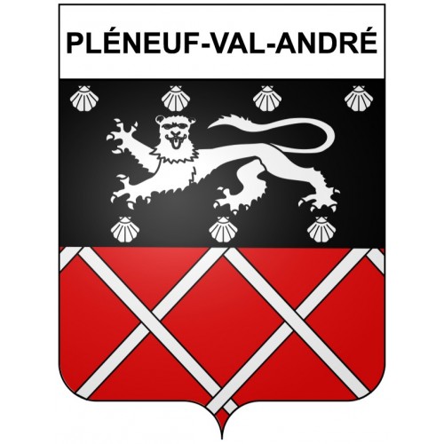 Pegatinas escudo de armas de Pléneuf-Val-André adhesivo de la etiqueta engomada