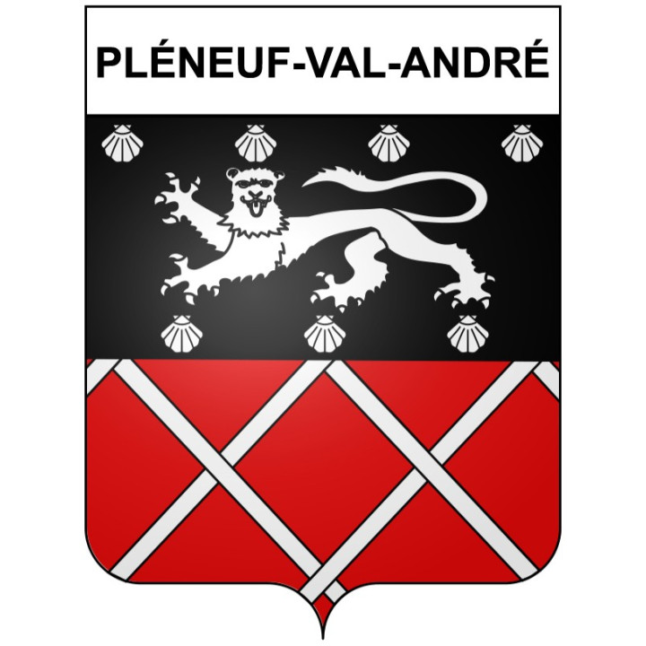 Pegatinas escudo de armas de Pléneuf-Val-André adhesivo de la etiqueta engomada