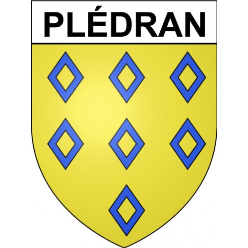 Pegatinas escudo de armas de Plédran adhesivo de la etiqueta engomada
