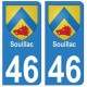 46 Souillac blason autocollant plaque stickers ville