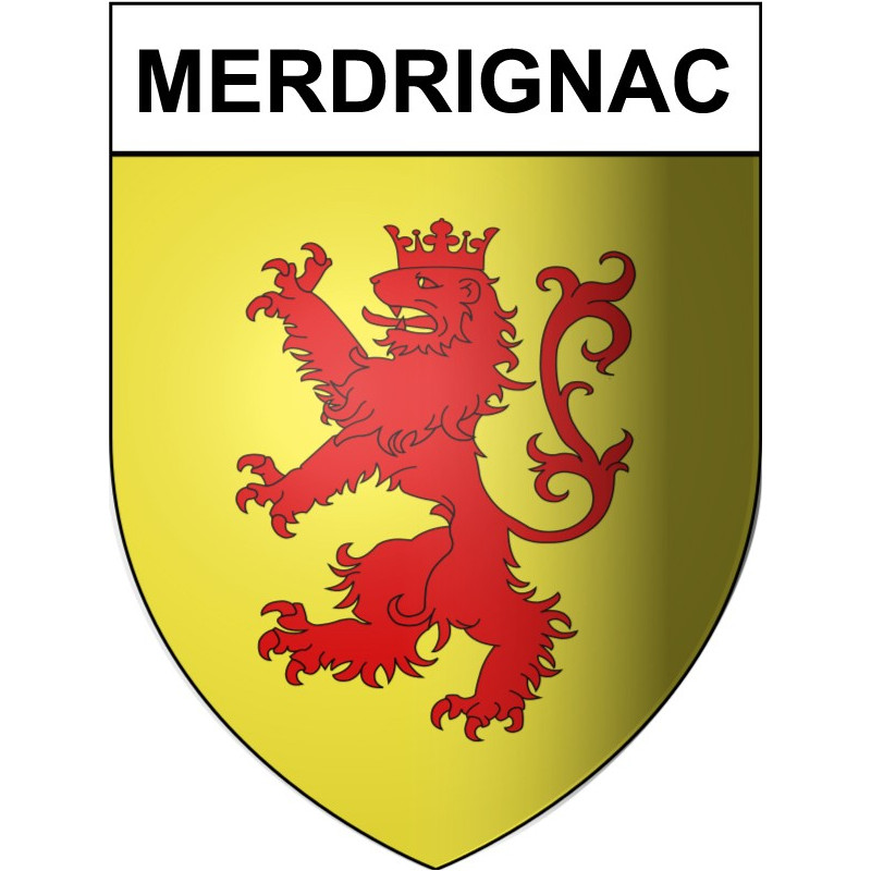Pegatinas escudo de armas de Merdrignac adhesivo de la etiqueta engomada
