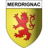 Pegatinas escudo de armas de Merdrignac adhesivo de la etiqueta engomada