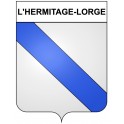 Pegatinas escudo de armas de L'Hermitage-Lorge adhesivo de la etiqueta engomada