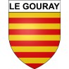 Pegatinas escudo de armas de Le Gouray adhesivo de la etiqueta engomada