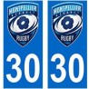 30 MHRC rugby montpellier autocollant plaque