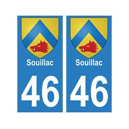 46 Souillac blason autocollant plaque stickers ville