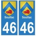 46 Souillac blason autocollant plaque stickers ville