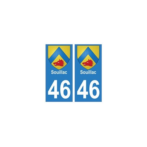 46 Souillac blason autocollant plaque stickers ville