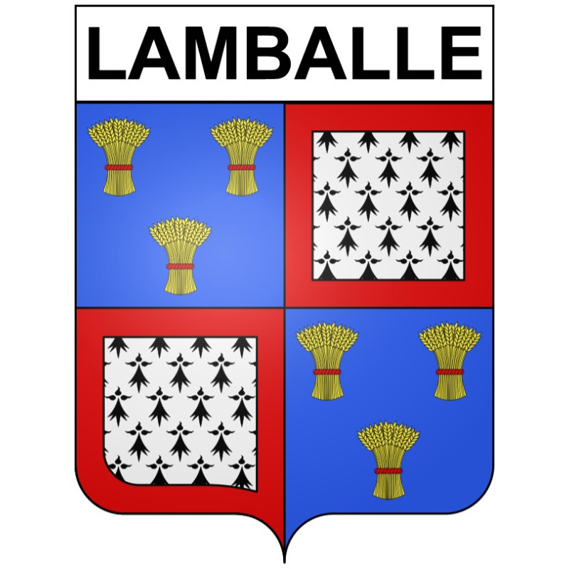 Pegatinas escudo de armas de Lamballe adhesivo de la etiqueta engomada