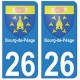 26 Bourg-de-Péage autocollant plaque blason armoiries stickers département