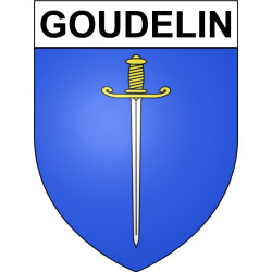 Pegatinas escudo de armas de Goudelin adhesivo de la etiqueta engomada