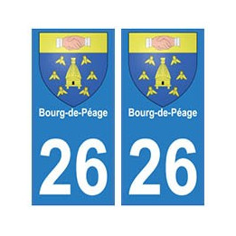 26 Bourg-de-Péage autocollant plaque blason armoiries stickers département
