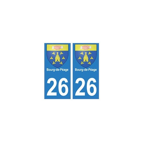 26 Bourg-de-Péage autocollant plaque blason armoiries stickers département