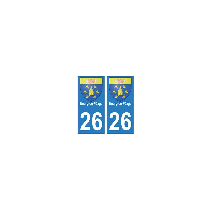 26 Bourg-de-Péage autocollant plaque blason armoiries stickers département