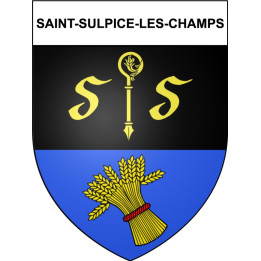 Pegatinas escudo de armas de Saint-Sulpice-les-Champs adhesivo de la etiqueta engomada