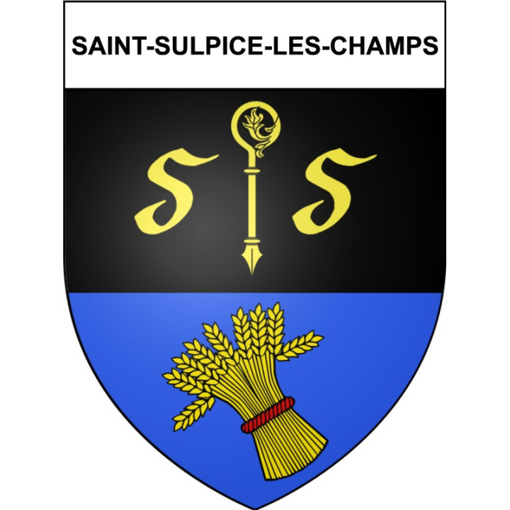 Pegatinas escudo de armas de Saint-Sulpice-les-Champs adhesivo de la etiqueta engomada