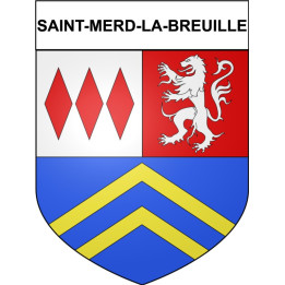 Pegatinas escudo de armas de Saint-Merd-la-Breuille adhesivo de la etiqueta engomada