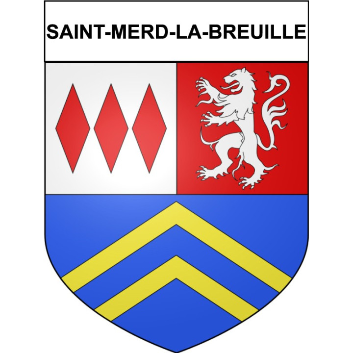 Pegatinas escudo de armas de Saint-Merd-la-Breuille adhesivo de la etiqueta engomada