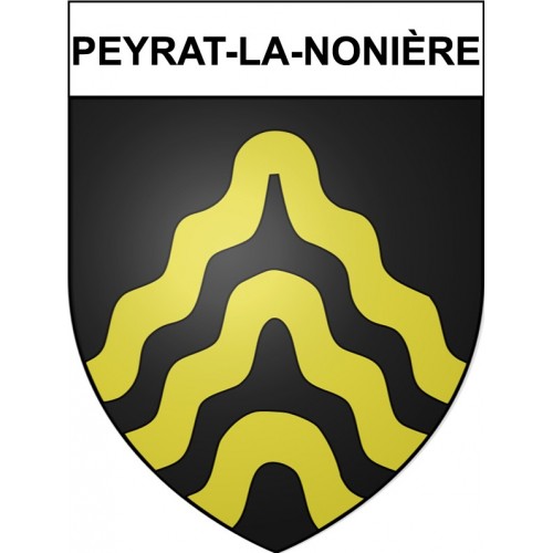 Pegatinas escudo de armas de Peyrat-la-Nonière adhesivo de la etiqueta engomada