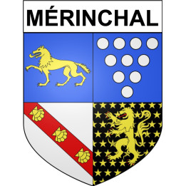 Pegatinas escudo de armas de Mérinchal adhesivo de la etiqueta engomada