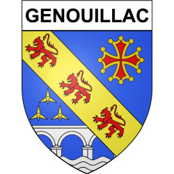 Genouillac Sticker wappen, gelsenkirchen, augsburg, klebender aufkleber