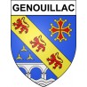 Pegatinas escudo de armas de Genouillac adhesivo de la etiqueta engomada