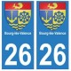 26 Bourg-lès-Valence blason autocollant plaque stickers ville