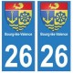 26 Bourg-lès-Valence blason autocollant plaque stickers ville