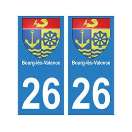 26 Bourg-lès-Valence blason autocollant plaque stickers ville