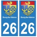26 Bourg-lès-Valence blason autocollant plaque stickers ville