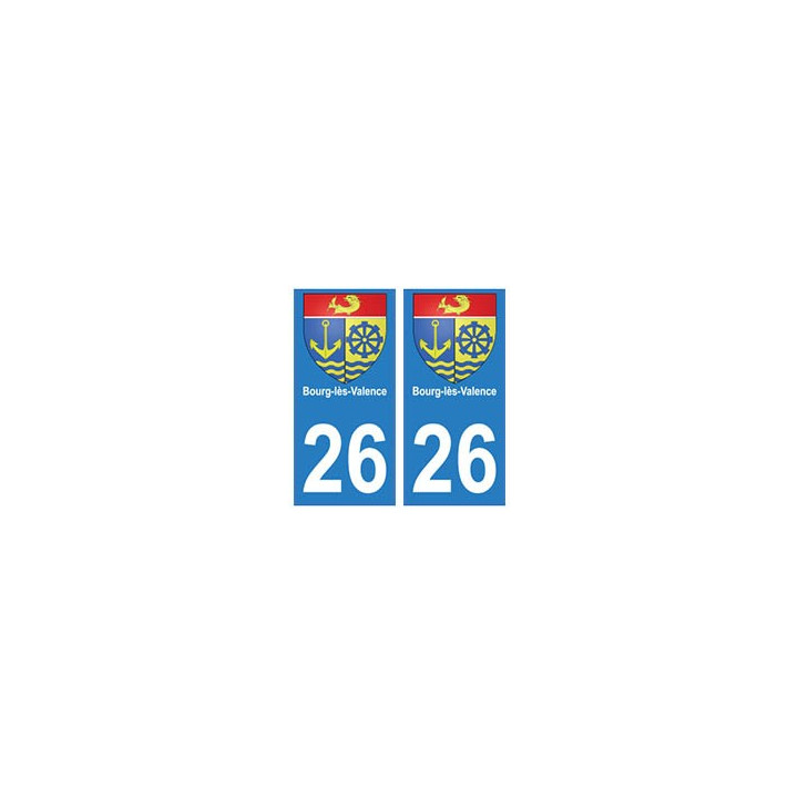 26 Bourg-lès-Valence blason autocollant plaque stickers ville