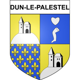 Pegatinas escudo de armas de Dun-le-Palestel adhesivo de la etiqueta engomada