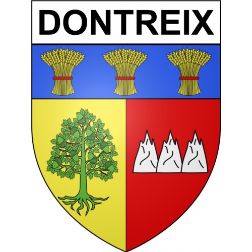 Pegatinas escudo de armas de Dontreix adhesivo de la etiqueta engomada