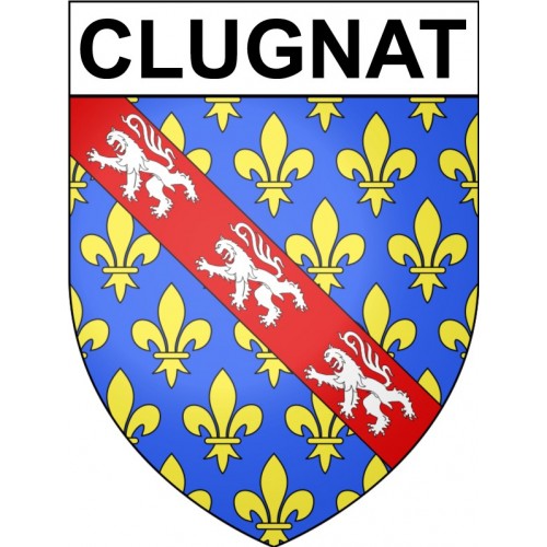 Pegatinas escudo de armas de Clugnat adhesivo de la etiqueta engomada