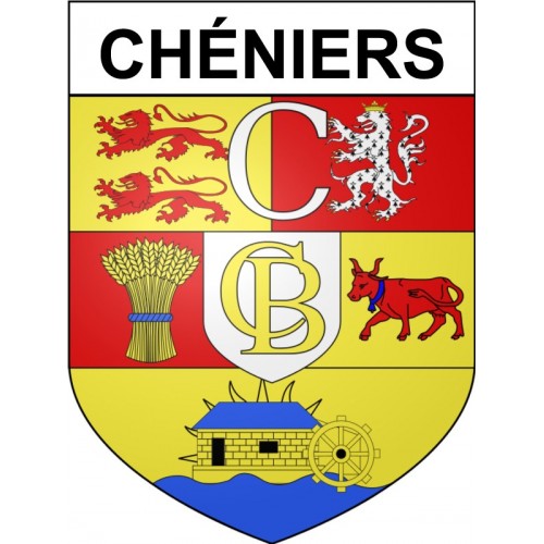 Pegatinas escudo de armas de Chéniers adhesivo de la etiqueta engomada